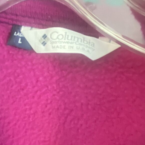 Vintage Columbia 90s Womens Large Fleece Purple Jacket Made in USA - Picture 3 of 8